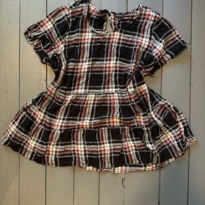 Torrid Black and Red Plaid Blouse